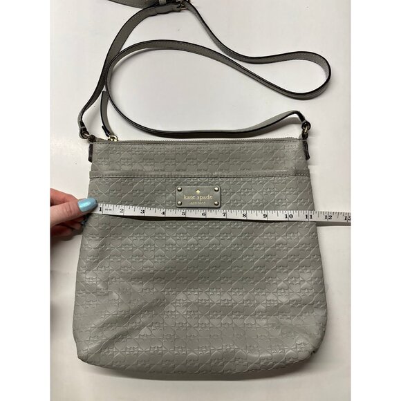 Kate Spade‎ Gray Embossed Messenger Purse - Picture 6 of 12